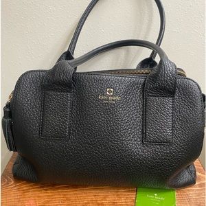 Kate Spade Grand Street Lydia Pebbled Leather Black Shoulder Bag Satchel Purse